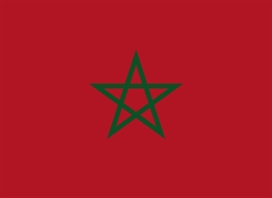[ai] The flag of Morocco, featuring a red field with a green pentagram (five-pointed star) at its center.